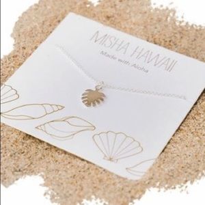 Misha Hawaii Monstera Necklace Silver